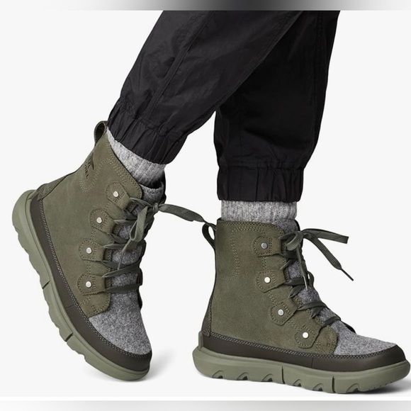 Sorel Women’s Explorer Next Joan Cozy Boots – Waterproof, Stone Green Sz 9 - Picture 1 of 10